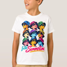 In de Zomer Kleurrijke Pop Art Kinder T-Shirt