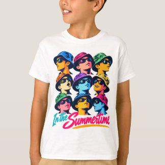 In de Zomer Kleurrijke Pop Art Kinder T-Shirt