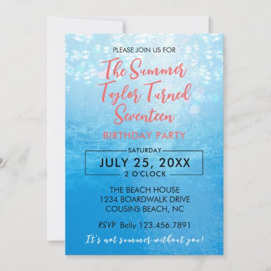 In de zomer werd ik zeventien jaar onder water kaart (Voorkant)