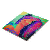 In de zon Abstract portret van een vrouw Tegeltje (Zijkant)