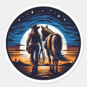 In de zon ronde sticker (Voorkant)