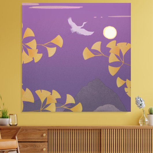 In de Zonsondergang Canvas Afdruk (Insitu (Woonkamer))
