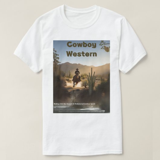 In de zonsondergang: het vieren van de Cowboy Lega T-shirt (Design voorkant)