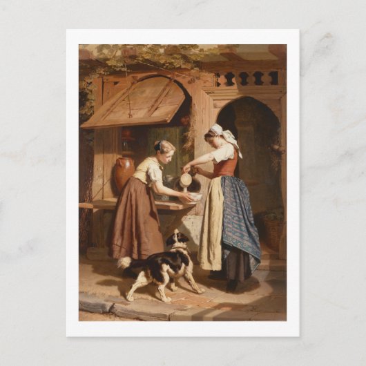 In de zuivelfabriek, 1866 (olie op het paneel) briefkaart (Voorkant)