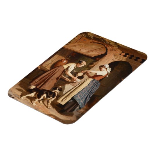 In de zuivelfabriek, 1866 (olie op het paneel) magneet (Linkerzijde)