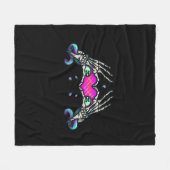 In Death - Skelet Hart Handen Fleece Deken (Voorkant (Horizontaal))