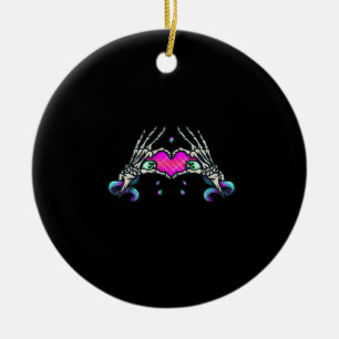 In Death - Skelet Hart Handen Keramisch Ornament