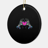 In Death - Skelet Hart Handen Keramisch Ornament (Links)