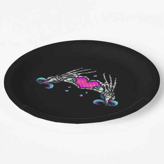 In Death - Skelet Hart Handen Papieren Bordje (Gekanteld)