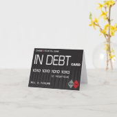 In Debt Funny Credit Kaart Design Wenskaart (Gele Bloem)