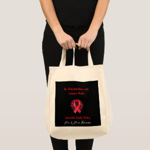 In december Draag we Red Unite voor Wereldaidsdag Tote Bag