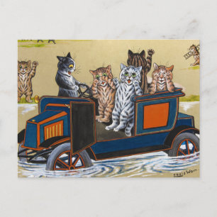 In Deep Water by Louis Wain Briefkaart