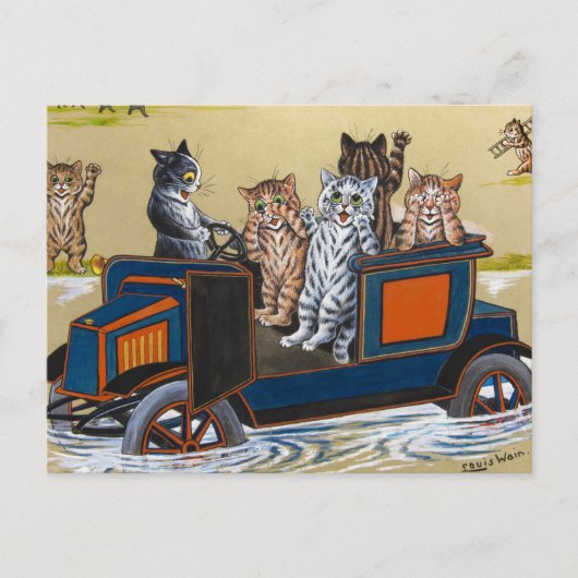 In Deep Water by Louis Wain Briefkaart (Voorkant)