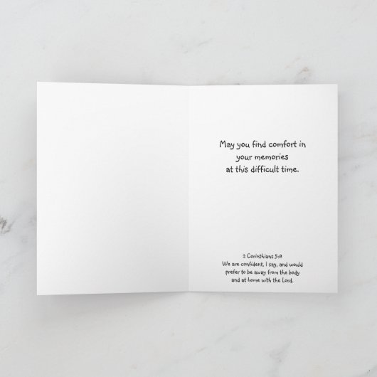 In Deepest Sympathy Cross, Bijble Scripting Card Kaart (Binnen)