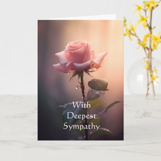 In Deepest Sympathy Garden Flower Roos Kaart (Gele Bloem)