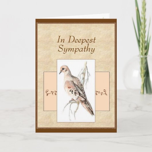 In Deepest Sympathy Mourning Dove Turtle Dove Kaart (Voorkant)