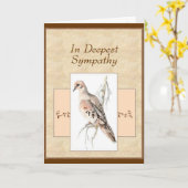 In Deepest Sympathy Mourning Dove Turtle Dove Kaart (Gele Bloem)