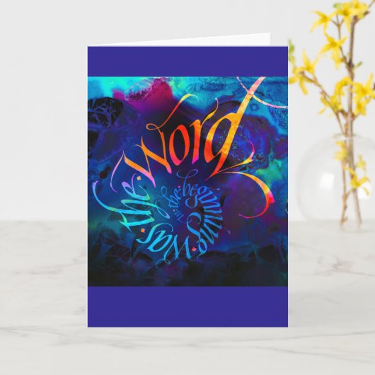 "In den Beginne" 5" x 7" Vouwkaart Kaart (Gele Bloem)