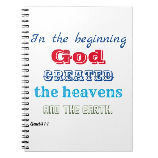 In den beginne schiep God Notitieboek (Voorkant)