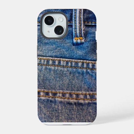 In denim iPhone 15 case (Achterkant)