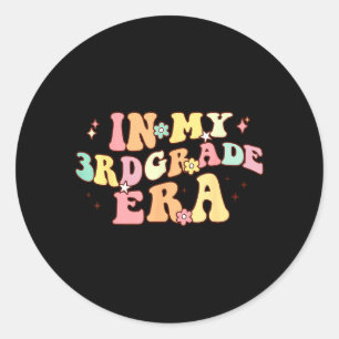 In Derde Klas Tijdperk Retro Terug Naar School Ler Ronde Sticker