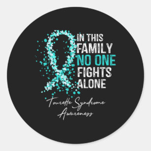 In deze familie vecht alleen Shirt Tourette Syndro Ronde Sticker