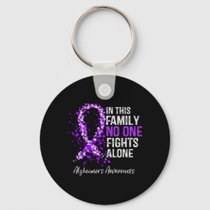in Deze Familie Vecht Alleen T-shirt Alzheimers Sleutelhanger