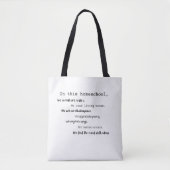 "In deze Homeschool" Charlotte Mason canvas tas (Voorkant)