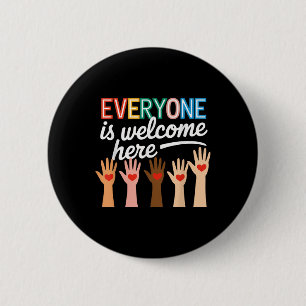 In deze kamer is iedereen welkom hier leraar Stud Ronde Button 5,7 Cm
