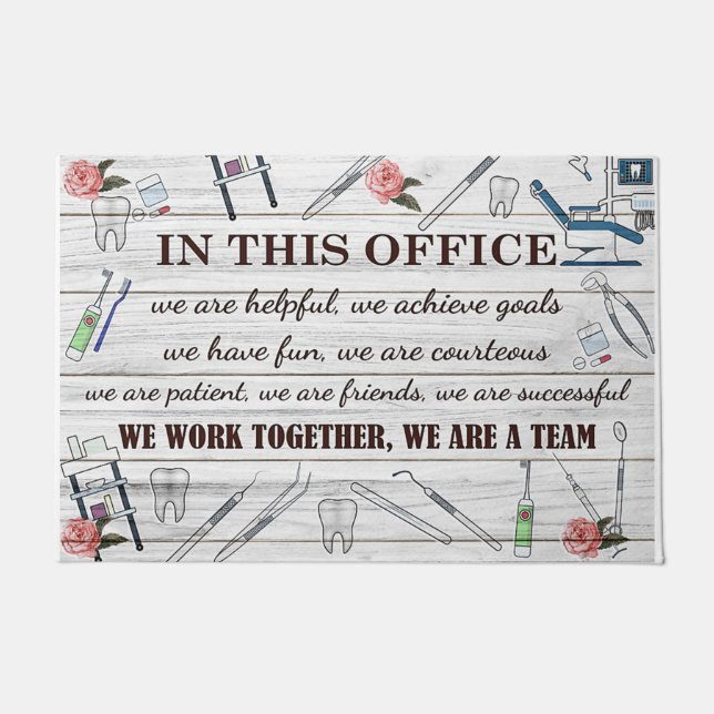 In deze Kantoor werken we samen als team Deurmat (Voorkant)