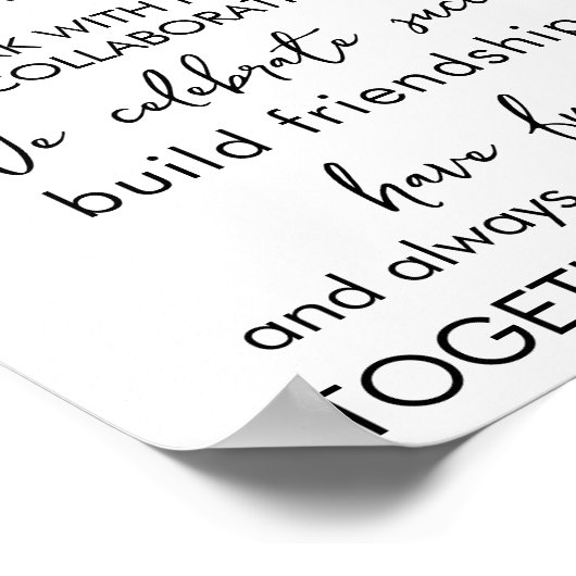 In deze Kantoor zijn we een team - Inspirerend wer Poster (Hoek)