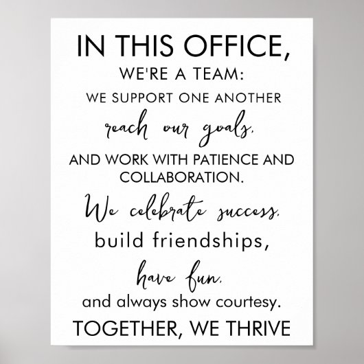 In deze Kantoor zijn we een team - Inspirerend wer Poster (Voorkant)
