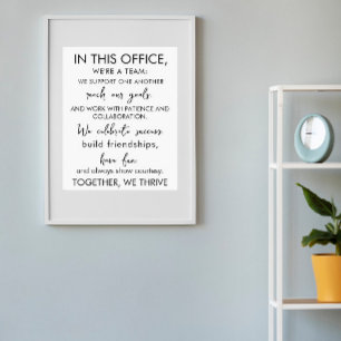 In deze Kantoor zijn we een team - Inspirerend wer Poster