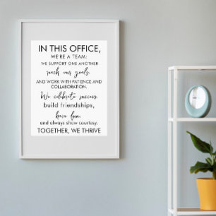In deze Kantoor zijn we een team - Inspirerend wer Poster