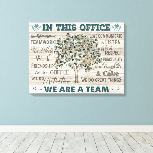 In deze Kantoor zijn we team, Kantoor Canvas Art (Insitu (Houten vloer))