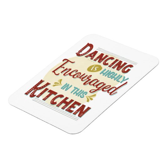 In deze keuken wordt het dansen sterk aangemoedigd magneet (Linkerzijde)