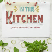 In deze keuken wordt het dansen sterk aangemoedigd theedoek (Gevouwen)