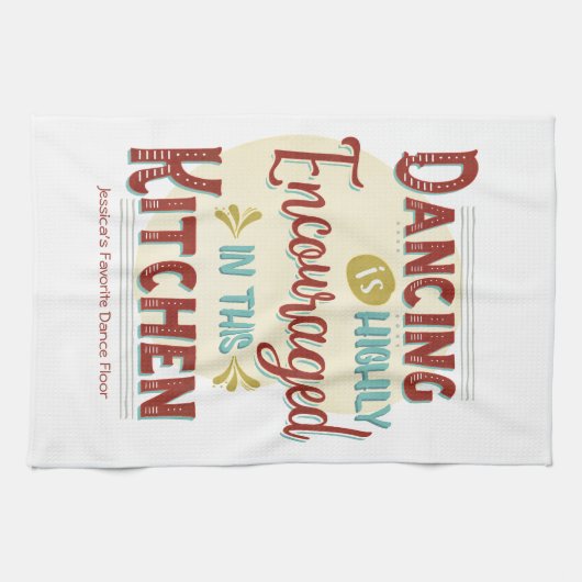 In deze keuken wordt het dansen sterk aangemoedigd theedoek (Horizontaal)