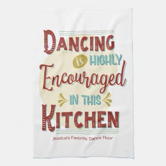 In deze keuken wordt het dansen sterk aangemoedigd theedoek (Verticaal)