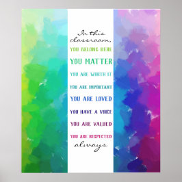 In deze klaslokaalregenboog poster