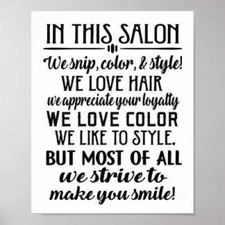 In deze salon regels poster