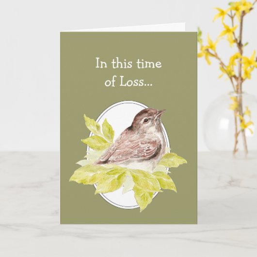 In deze tijd van verlies, Schriftcomfort  Vogel Kaart (Gele Bloem)