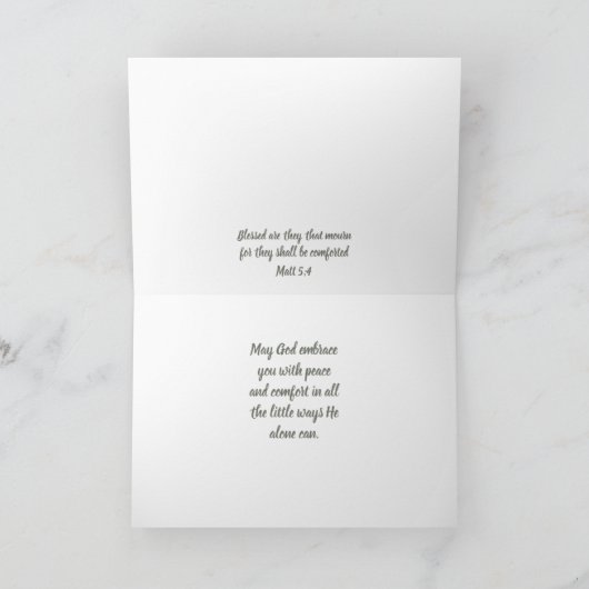 In deze tijd van verlies, troost de Schrift Tree L Kaart (Binnen)