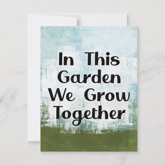 In deze tuin kweken we Wenskaart Kaart (Voorkant)