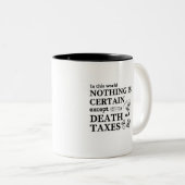 In deze wereld is niets zeker, behalve Dood en Tweekleurige Koffiemok (Voorkant rechts)