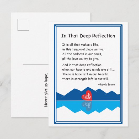 In die diepe reflectie 2_ briefkaart (Voorkant / Achterkant)