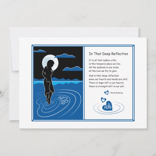 In die diepe reflectie_platte kaart 7"x5" (Voorkant)