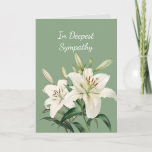 In Diepste Sympathie Aquarel Witte Lelie Bloemen Kaart