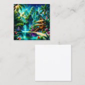 In dit digitale schilderij heeft een kunstenaar ee vierkante visitekaartje (Voorkant / Achterkant)