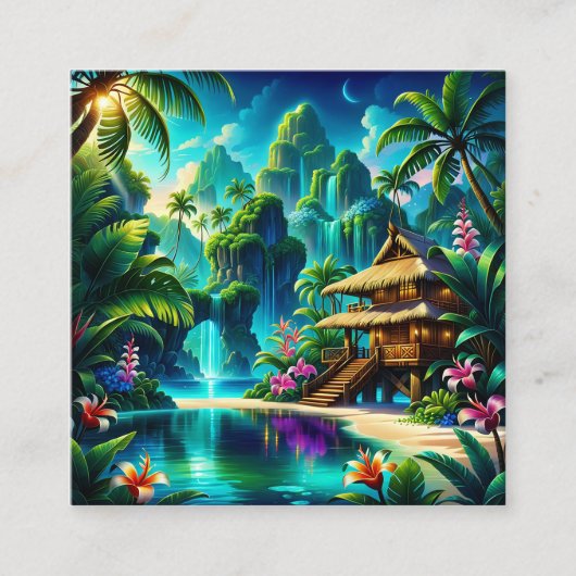 In dit digitale schilderij heeft een kunstenaar ee vierkante visitekaartje (Voorkant)